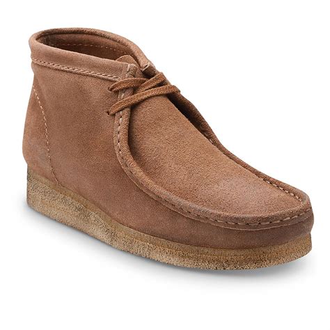 clarks classic wallabee boots distressed taupe  casual shoes  sportsmans guide