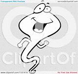 Tadpole Happy Outlined Coloring Clipart Vector Cartoon Cory Thoman sketch template