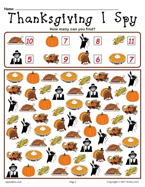 thanksgiving  spy printable thanksgiving counting worksheet supplyme