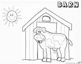 Barn Coloring Cow Pages Printable Kids sketch template