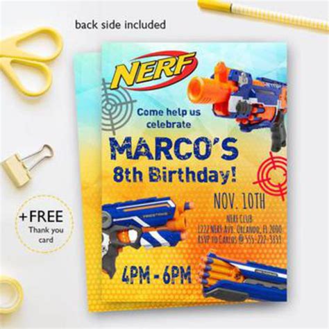 digital dart war birthday party camo nerf birthday invitation printable