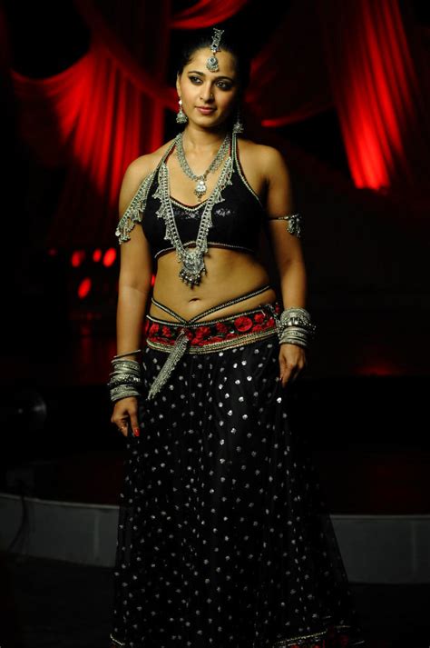 Anushka Shetty Navel Show Latest Photo Gallery In Black Long Dress