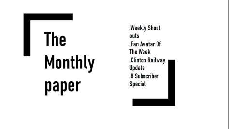 monthly paper youtube