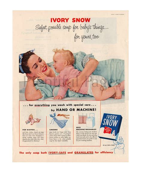 ivory snow laundry soap vintage ad   plentifulpages