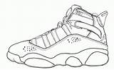 Coloring Jordan Pages Air Shoes Jordans Drawing Retro Popular sketch template