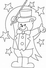 Circus Coloring Pages Clown Kids Bear Ringmaster Colouring Cute Magician Printable Theme Preschool Teddy Crafts Carnival Color Sheets Bestcoloringpages Print sketch template