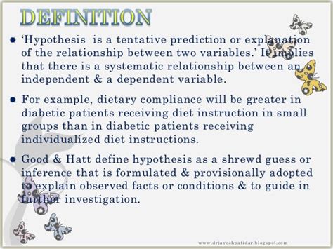 define hypothesis  research writing research questions
