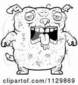 Outlined Ugly Dog Coloring Clipart Vector Cartoon Depressed Mad Thoman Cory sketch template