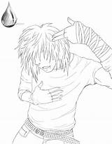 Anime Emo Boy Coloring Pages Template sketch template