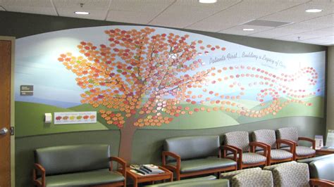 palmer lutheran donor wall  hospital donor tree flows   lobby wall  acrylic