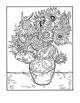 Twelve Sunflowers Masterpieces Benton sketch template