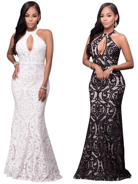 Hot Miami Styles Black And White Elegant Formal Dress Size