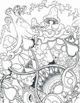 Mushroom Trippy Stoner Line Getcolorings Stoners Psychedelic Laurenzside Setas Toadstools Pills Drugz Hongos sketch template