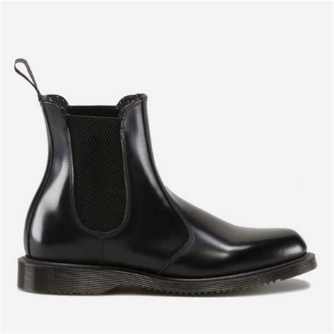 dr martens womens flora polished smooth leather chelsea boots black womens footwear thehutcom
