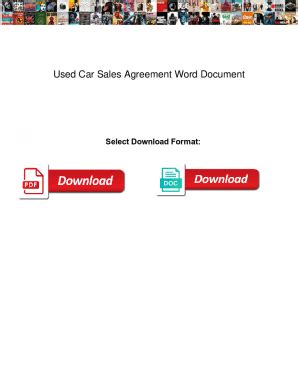 fillable   car sales agreement word document  car sales