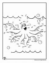 Dots Connect Octopus Ocean Dot Animals Kids Printable Worksheets Printables Activity Animal Print Activities sketch template