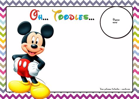 mickey mouse birthday invitations template chevron edition