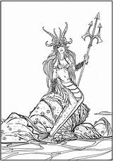 Dover Siren Mermaids Ausmalbilder Erwachsene sketch template