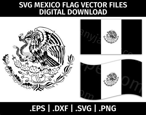 visual arts mexico coat  arms bundle png mexico flag svg dxf mexico flag clipart eagle cricut