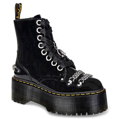 drmartens jadon max chain womens patent leather platform boots black
