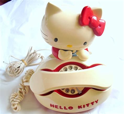 Rare 1980s Vintage Hello Kitty Dial Telephone Red Japan Limited