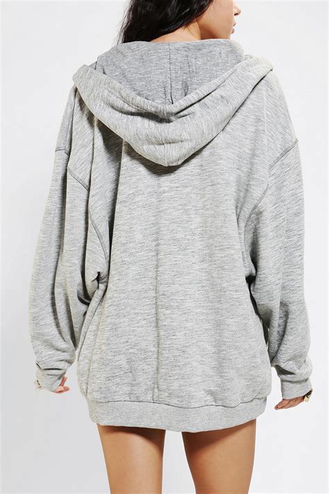 lyst urban outfitters bdg grinded oversized zipup hoodie sweatshirt