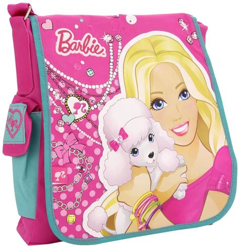barbie girl chic pink messenger school bag trendy gift kids children
