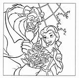 Beast Beauty Coloring Belle Pages Disney Tale sketch template