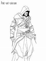 Creed Assassin Ezio Auditore Assasins Brotherhood Draw Bocetos Kombat Páginas Mortal Onlinecoloringpages sketch template