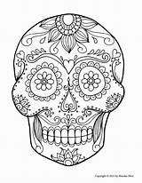 Skull Coloring Pages Cool Sugar Getcolorings sketch template