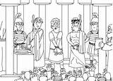 Pilato Pilatos Yesus Barrabas Perante Cerita Tuhan Mewarnai Agung Dominical Jumat Alkitab Minggu Ceria Pilatus Paskah Cristianas sketch template