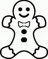 Gingerbread Man Drawing Draw Christmas Easy Step Outline Clipart Drawings Simple Kids Cliparts Stuff Cute Xmas Winter Dragoart Clipartmag sketch template