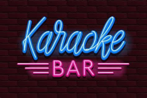 vector neon glow banner karaoke bar karaoke neon neon glow