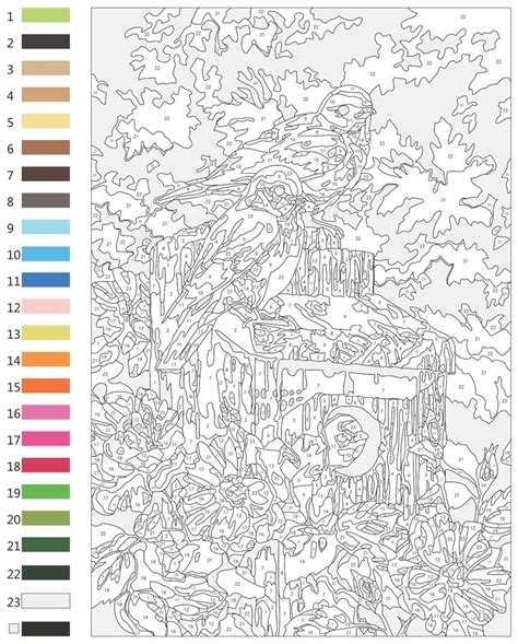 paint  numbers  adults printable  coloring pages