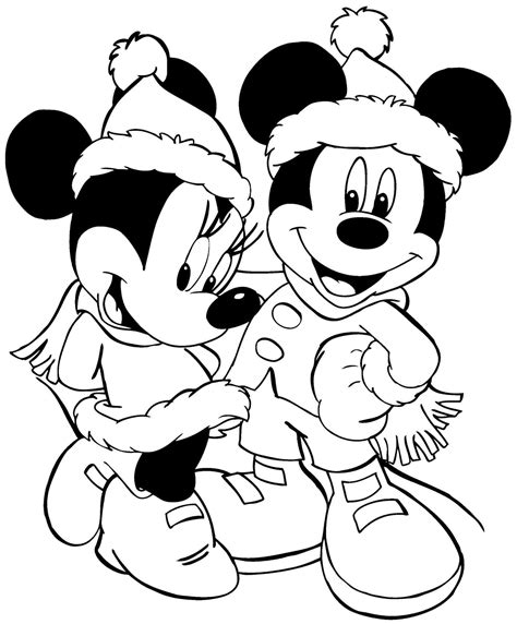 mickey mouse christmas coloring pages    print