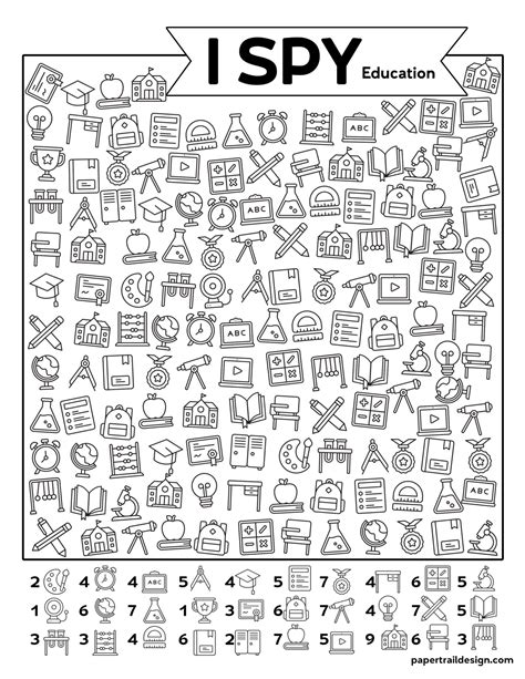Free Printable I Spy Education Activity Paper Trail Design Mother S