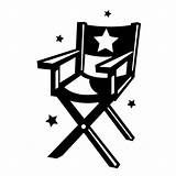 Director Chair Clipart Clip Movie Cartoon Directors Hollywood Action Star Camera Svg Cliparts Board Library Line Light Making Dramatic Play sketch template