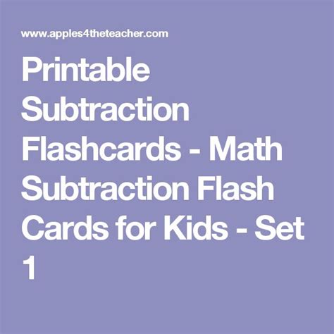 printable subtraction flashcards math subtraction flash cards