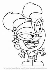 Fairly Oddparents Tootie Draw Drawing Step Drawingtutorials101 sketch template