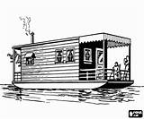 Colorir Colouring Houseboat Barco sketch template