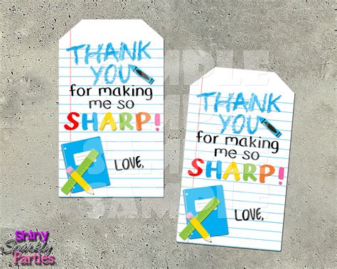 teacher gift tags    making   sharp teacher etsy