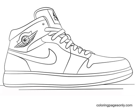 nike jordan shoes coloring page  printable coloring pages