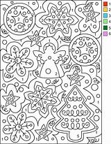 Christmas Number Coloring Color Pages Nicole Printable Adults Kids Colouring Print Book Tree Code Malen Nach Zahlen Books sketch template