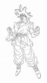 Goku Lineart Kaioken Dragonball sketch template