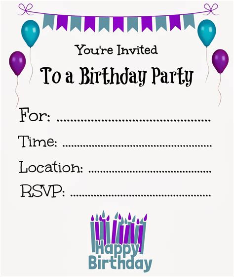 printable birthday invitations  kids freeprintables birthday