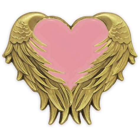 pinmart s pink heart with angel wings breast cancer