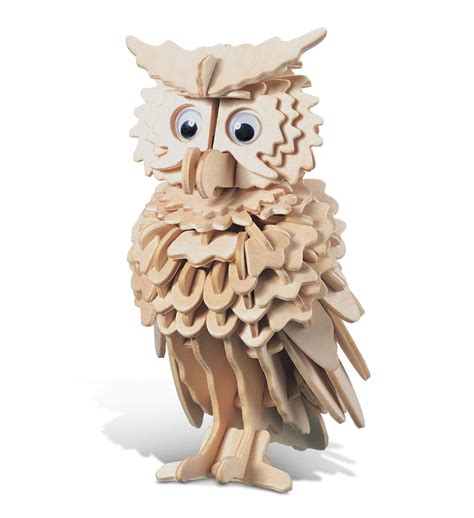 puzzled  puzzle owl wood craft construction model kit fun unique