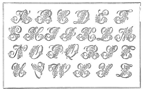 monogram alphabet clip art vintage fonts alphabet