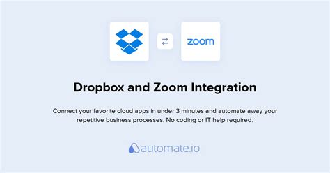 connect dropbox  zoom integration automateio