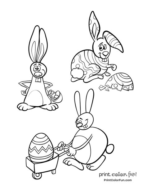 silly easter bunnies  color unicorn coloring pages